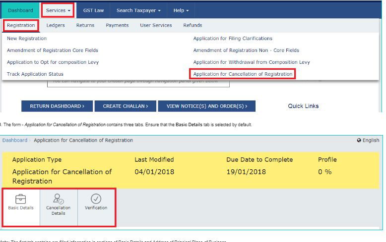 Cancellation of GST Registration