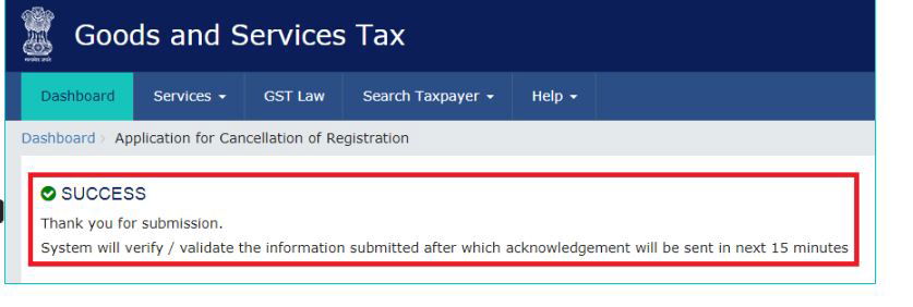 Cancellation of GST Registration